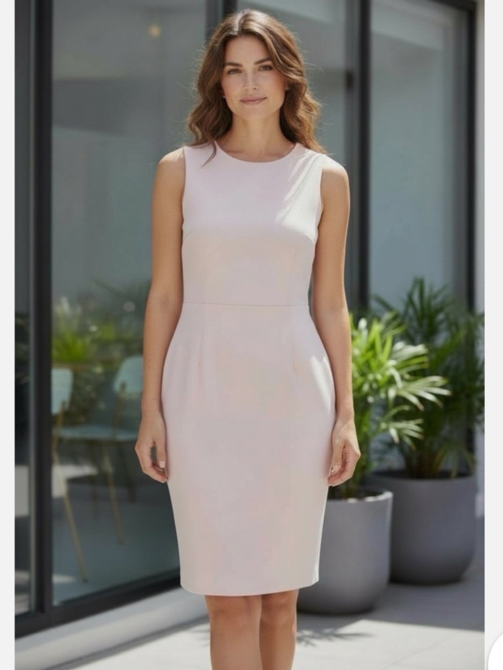Calvin Klein Sleeveless Sheath Mini Dress in Pale Pink size 4